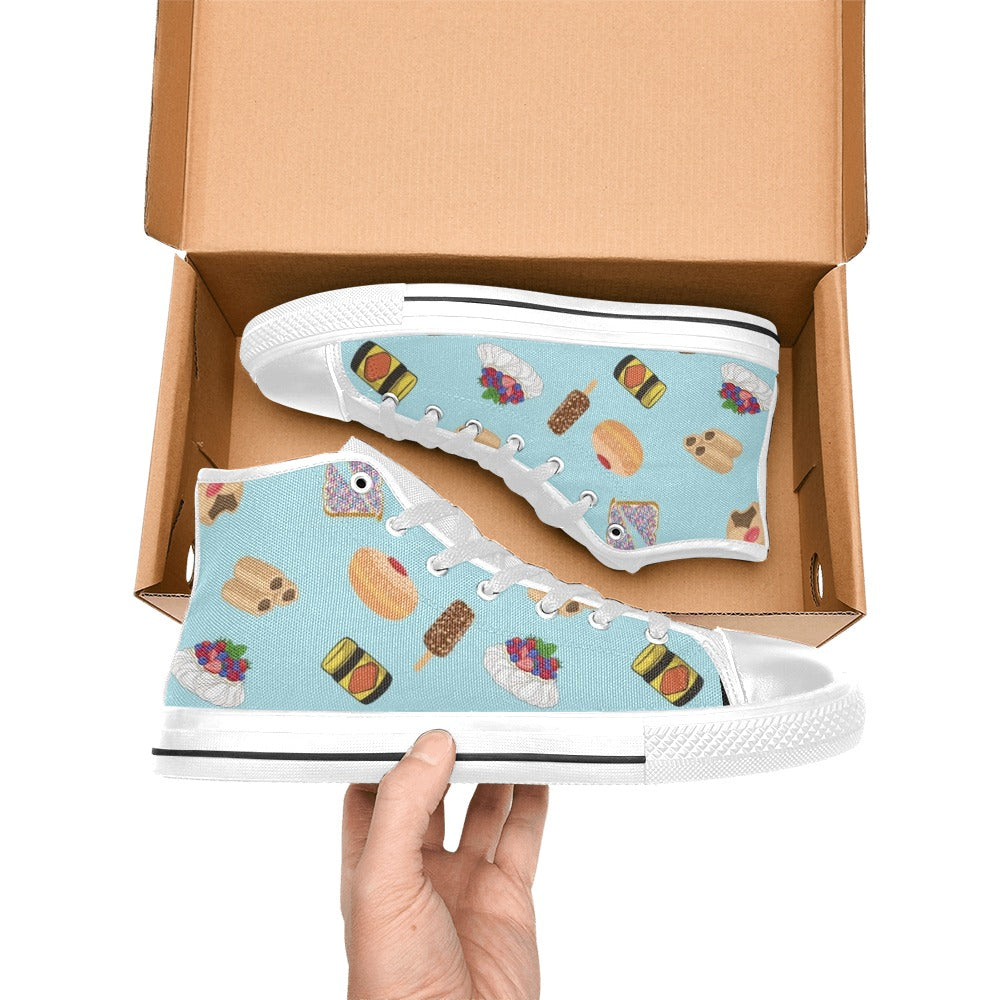 Classic Aussie Food Icons Men's High Top Canvas Shoes Men's Classic High Top Canvas Shoes Australia Food Printed Offshore