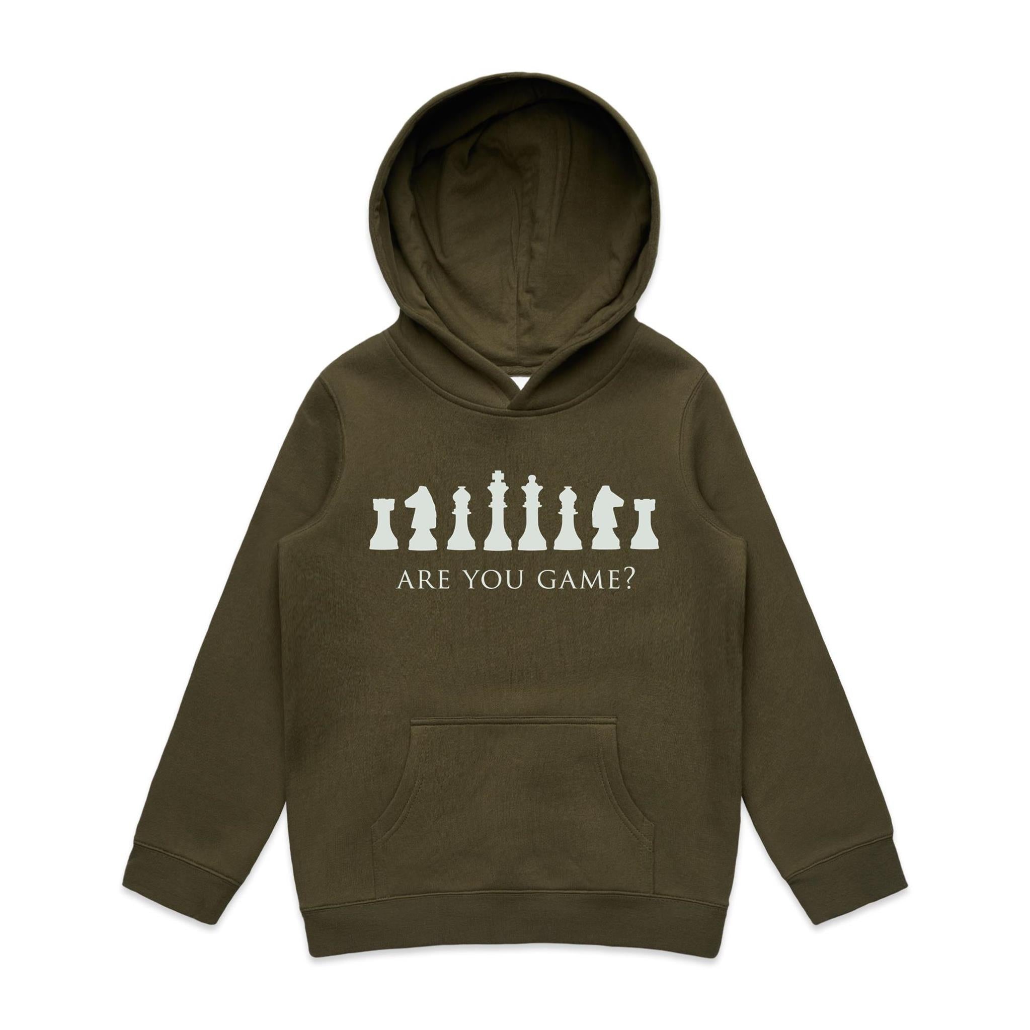 Are You Game, Chess - Kids Hoodie Army Kids Hoodie Printed In Australia