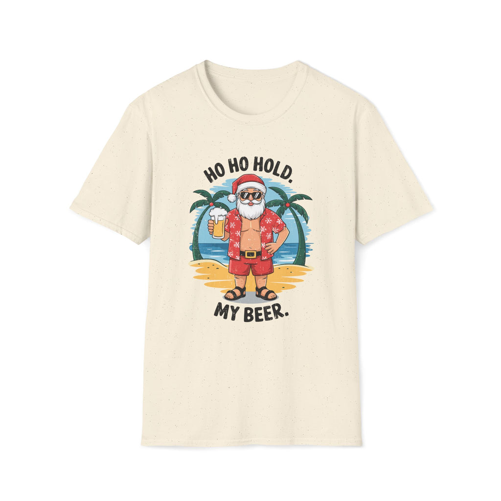 Summer Santa, Ho Ho Hold My Beer - Unisex Softstyle T-Shirt