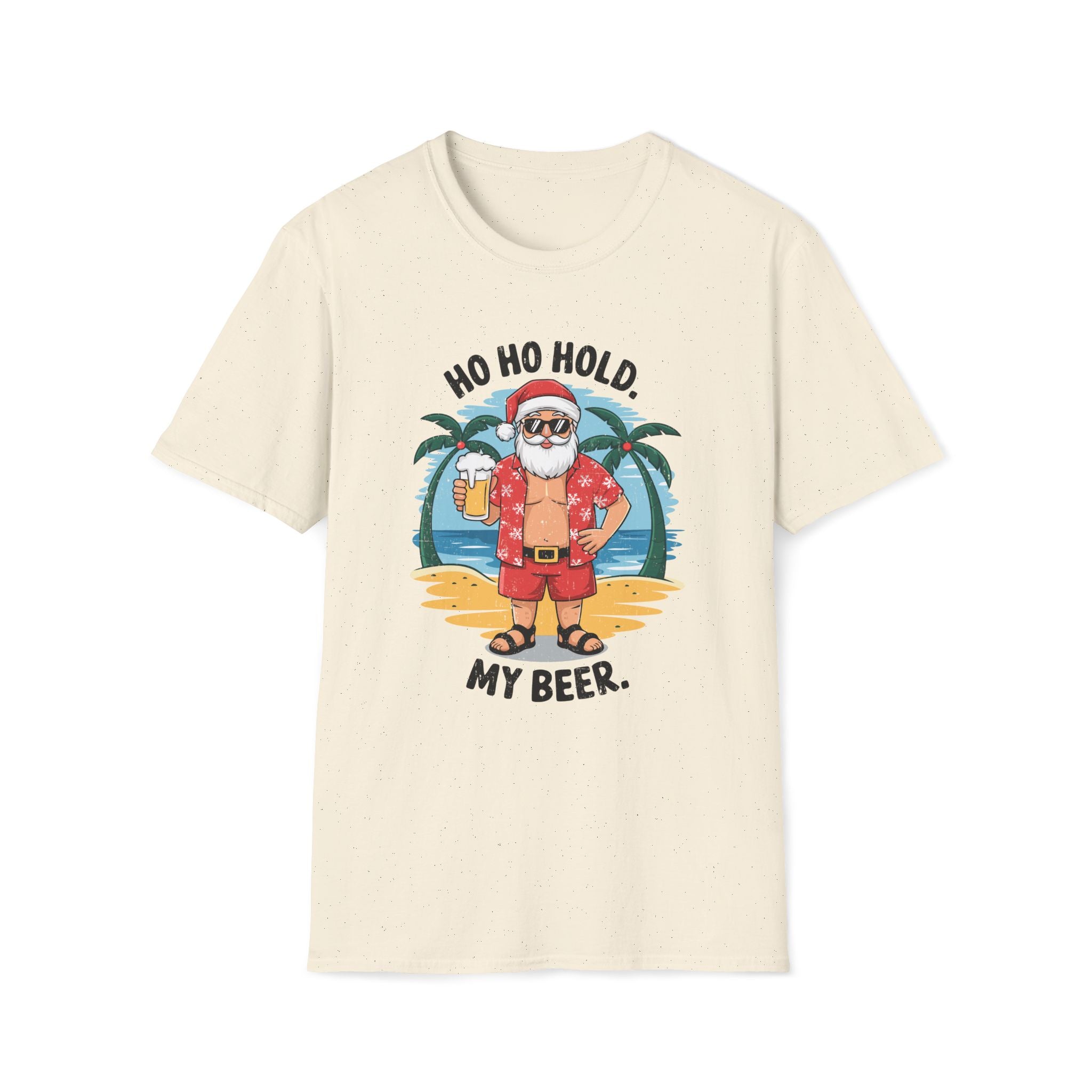 Summer Santa, Ho Ho Hold My Beer - Unisex Softstyle T-Shirt
