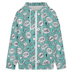 Comic Book Speech Bubbles Women's Full-Zip Hoodie