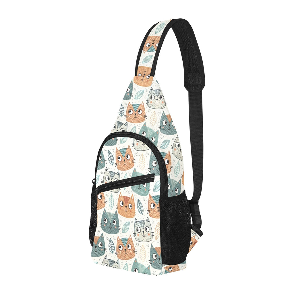 Cute Cat Faces Chest Bag Cross Body Chest Bag animal Printed Offshore