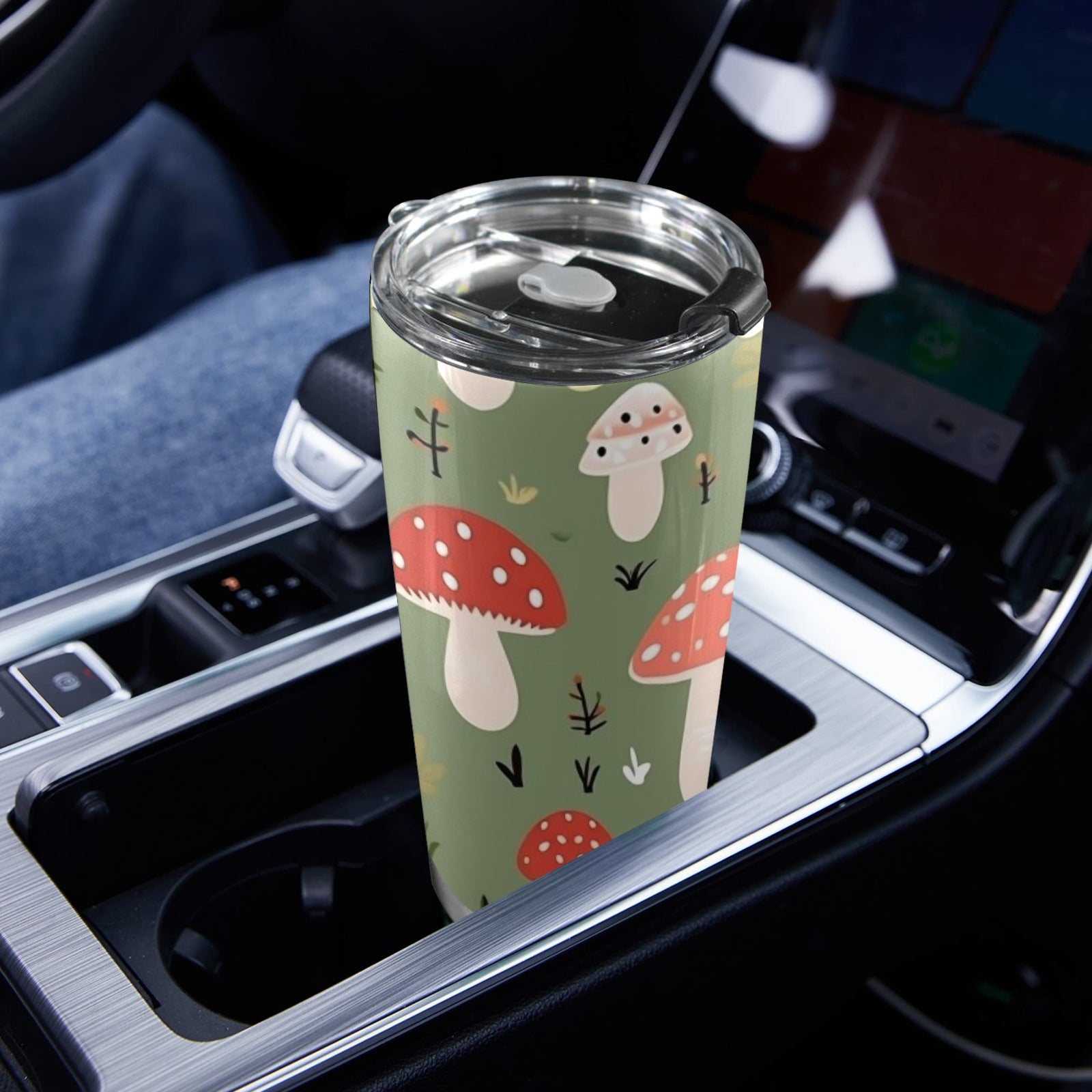 Toadstools - 20oz Mobile Tumbler with Lid (Black Lock) 20oz Travel Mug Printed Offshore