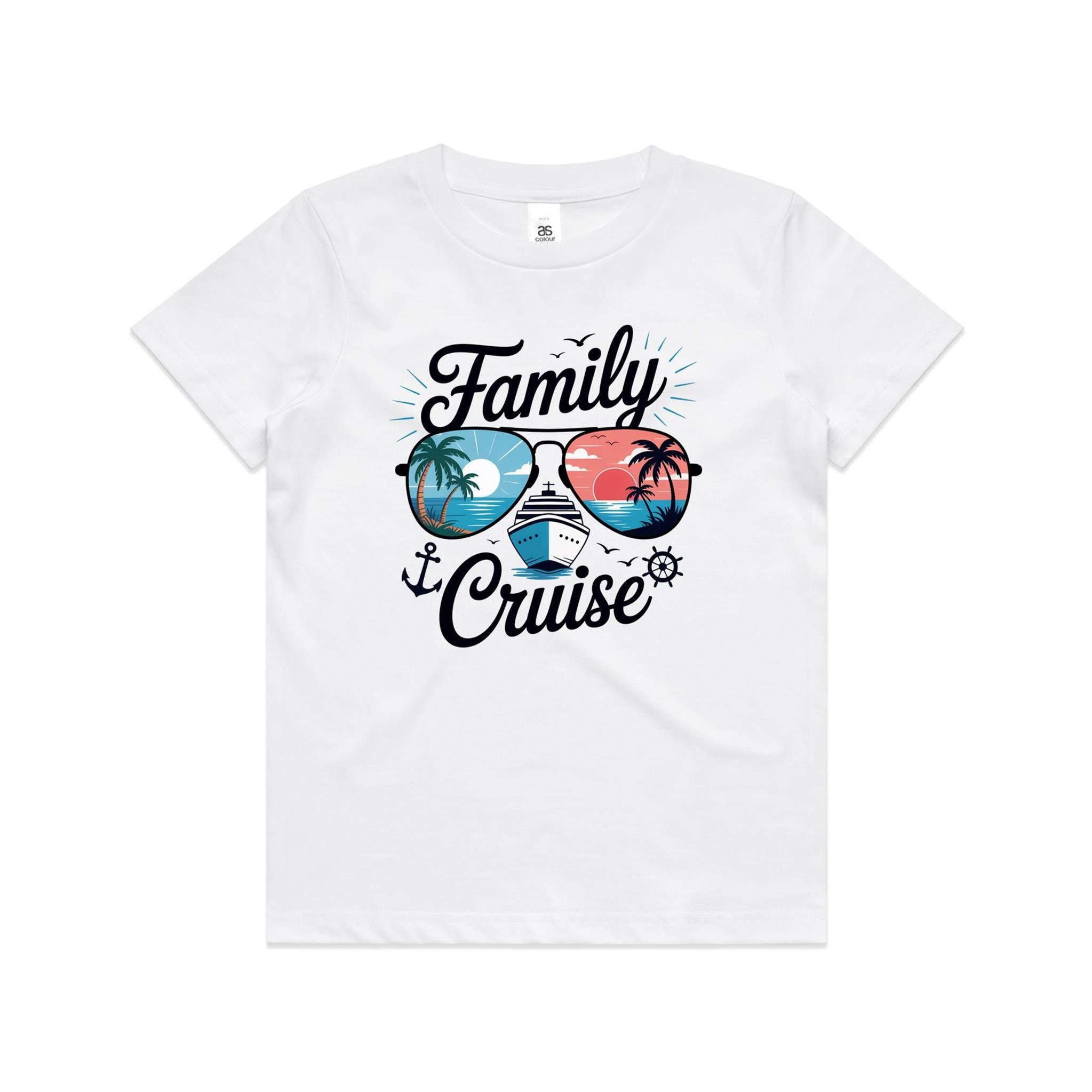 Family Cruise Kids Cruise T-shirt White Kids Cruise T-shirt Cruise Printed In Australia