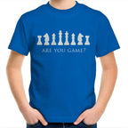 Are You Game, Chess Kids Youth T-Shirt Bright Royal Kids Youth T-shirt Chess Games Printed In Australia