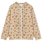 Orange Flowers Women's Full-Zip Hoodie