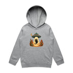 Black Cat Alien UFO Abduction Kids AS Colour Hoodie