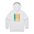 Retro Nostalgia - Womens Hoodie White Marle Womens Hoodie Printed In Australia Retro