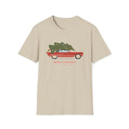 Retro Christmas Tree On Car - Unisex Softstyle T-Shirt