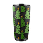 Christmas Trees - 20oz Mobile Tumbler with Lid (Black Lock) 20oz Travel Mug Christmas Printed Offshore