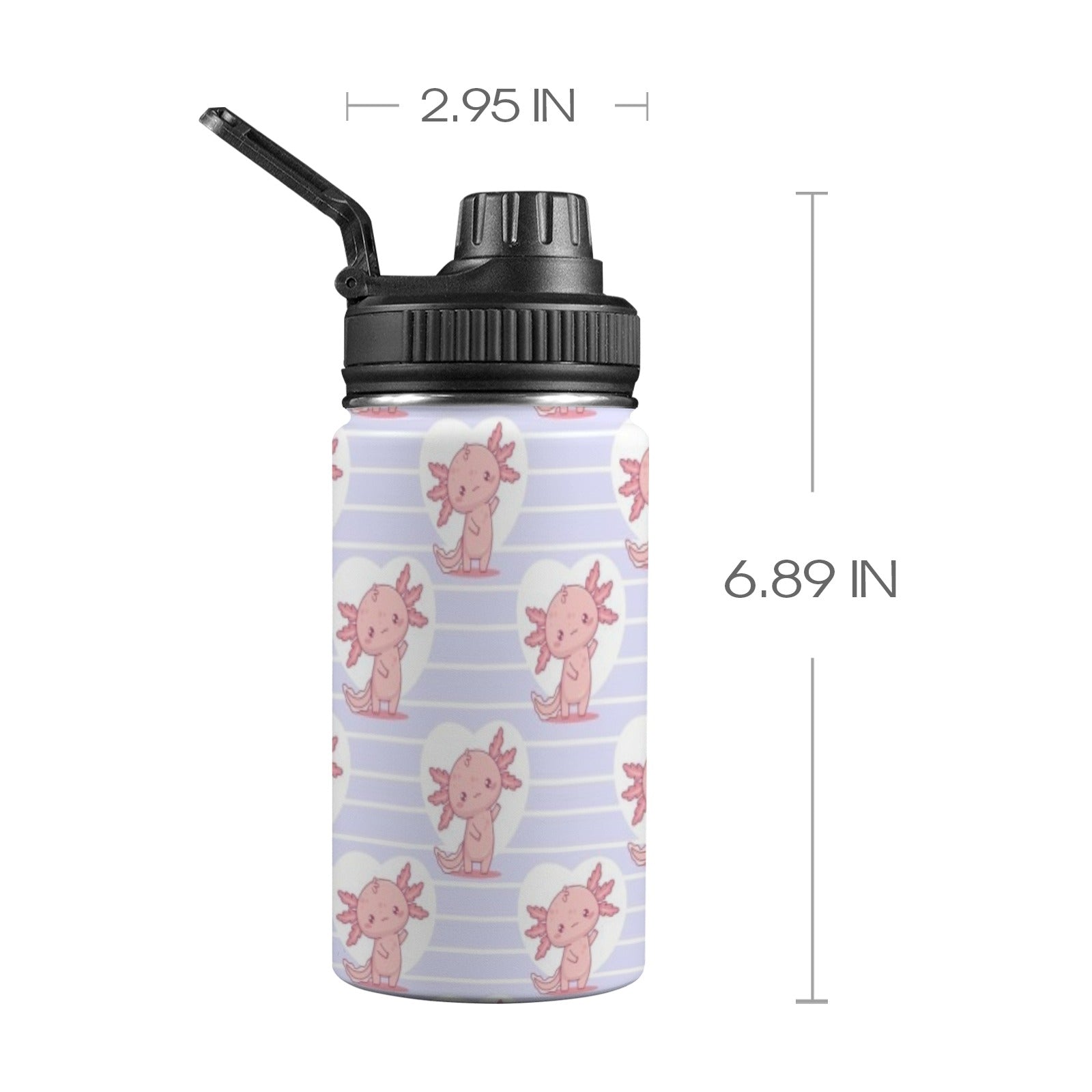 Axolotl Love Kids Water Bottle with Chug Lid (12 oz) One Size Kids Water Bottle with Chug Lid animal Printed Offshore