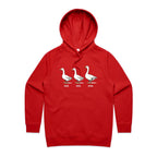 Duck Duck Goose - Womens Hoodie Red Womens 2XL Womens Hoodie animal Printed In Australia