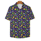 Groovy Alien And UFO Women's Short-Sleeve Button Up Shirt