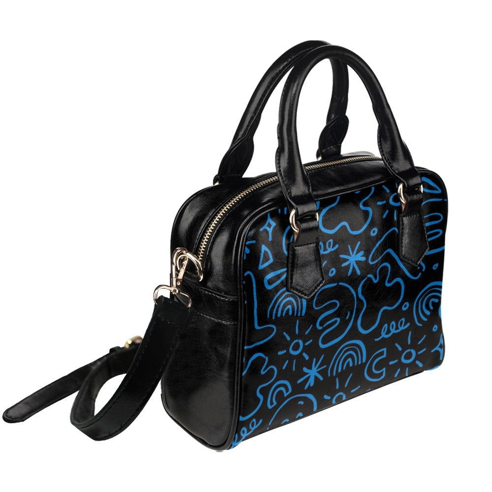 Blue Squiggle - Shoulder Handbag (Model 1634) Shoulder Handbags (1634)
