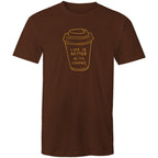 Life Is Better With Coffee - Mens T-Shirt Dark Chocolate Mens T-shirt Coffee Printed In Australia