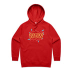 Wow - Womens Hoodie Red Womens 2XL Womens Hoodie comic Printed In Australia