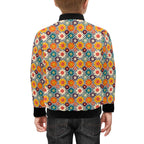 Happy Retro Flowers Kids Bomber Jacket Kids Bomber Jacket Printed Offshore Retro