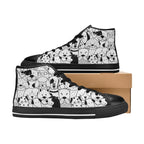 Black And White Dogs - Kids High Top Canvas Shoes