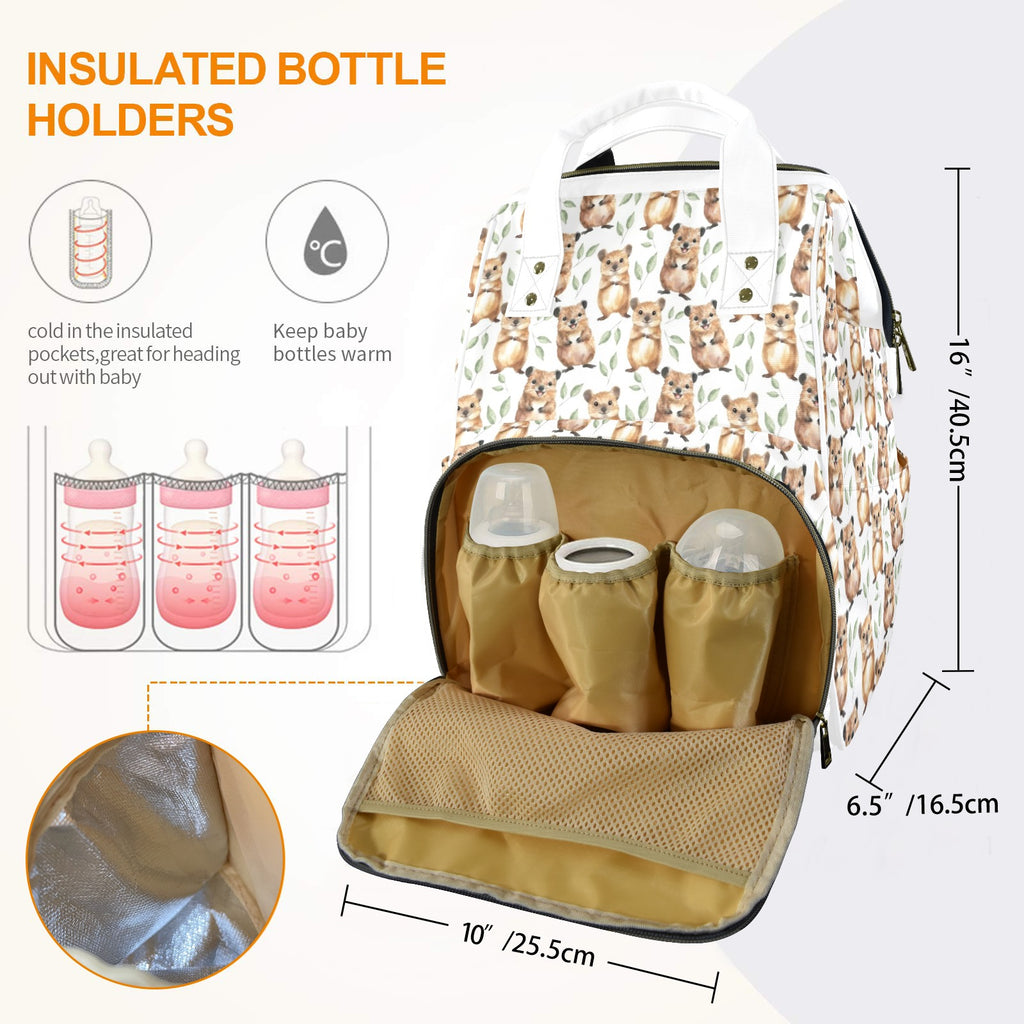 Quokkas Multi-Function Backpack, Nappy / Diaper Bag Multi-function Backpack, Nappy / Diaper Bag animal Australia Printed Offshore