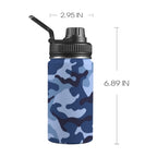 Blue Camouflage - Kids Water Bottle with Chug Lid (12 oz) One Size Kids Water Bottle with Chug Lid Printed Offshore