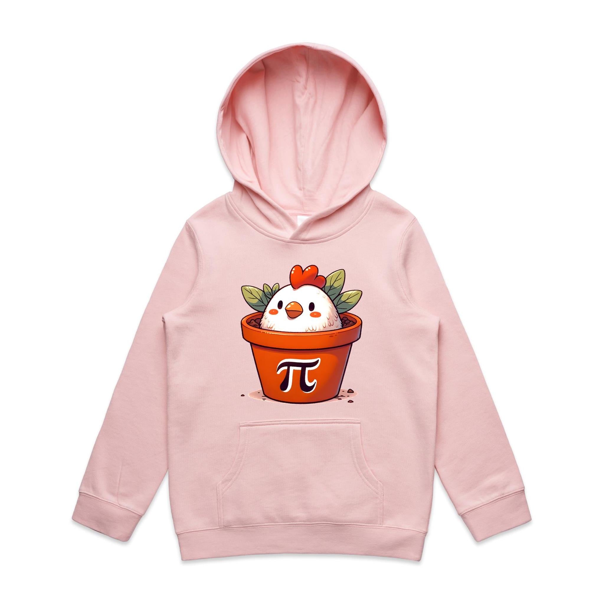 Chicken Pot Pi, Maths - Kids Hoodie Pink Kids Hoodie Printed In Australia