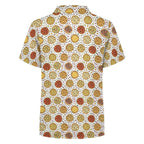 Round Pizzas On White Kids Youth Short Sleeve Button Up Shirt