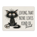 Living That Nine Lives Kind Of Tired, Cat Leather Mouse Pad Leather Mouse Pad animal Printed Offshore