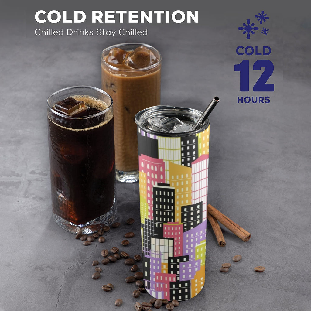 City Scape - 20oz Tall Skinny Tumbler with Lid and Straw