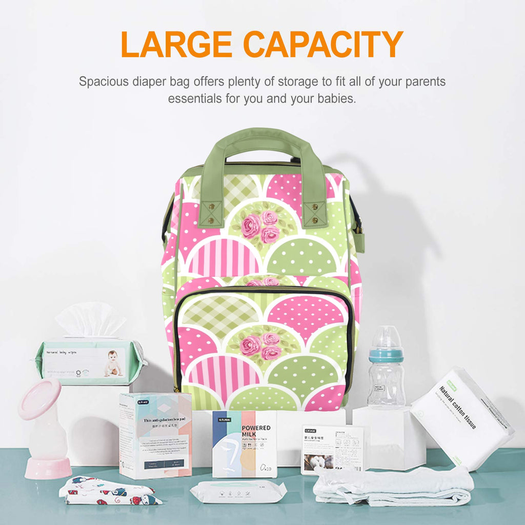 Floral Tabs - Multi-Function Backpack, Nappy / Diaper Bag