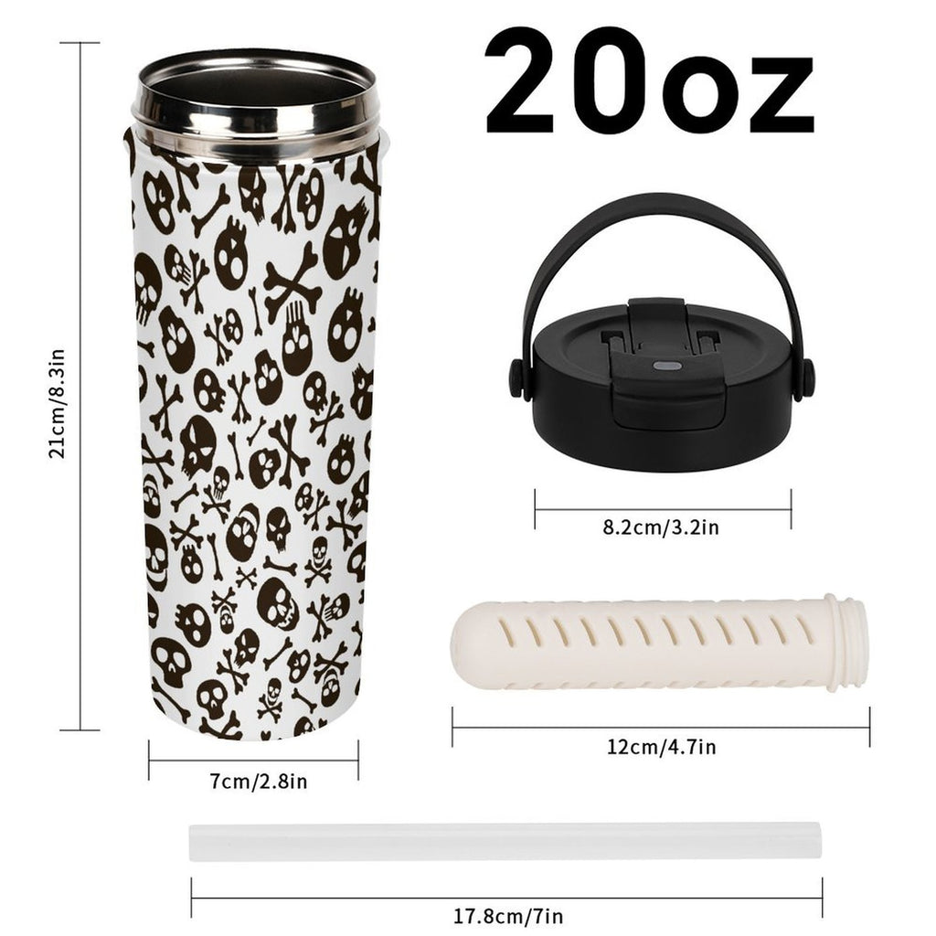 Skull And Crossbones 20oz Tea Tumbler with Carry Handle