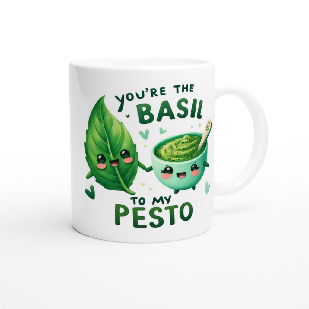 You're The Basil To My Pesto, Valentine - White 11oz Ceramic Mug White 11oz Mug Food Globally Fulfilled Love