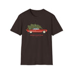 Retro Christmas Tree On Car - Unisex Softstyle T-Shirt