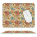 Vintage Retro Floral Leather Mouse Pad white One size Leather Mouse Pad Plants Printed Offshore Retro