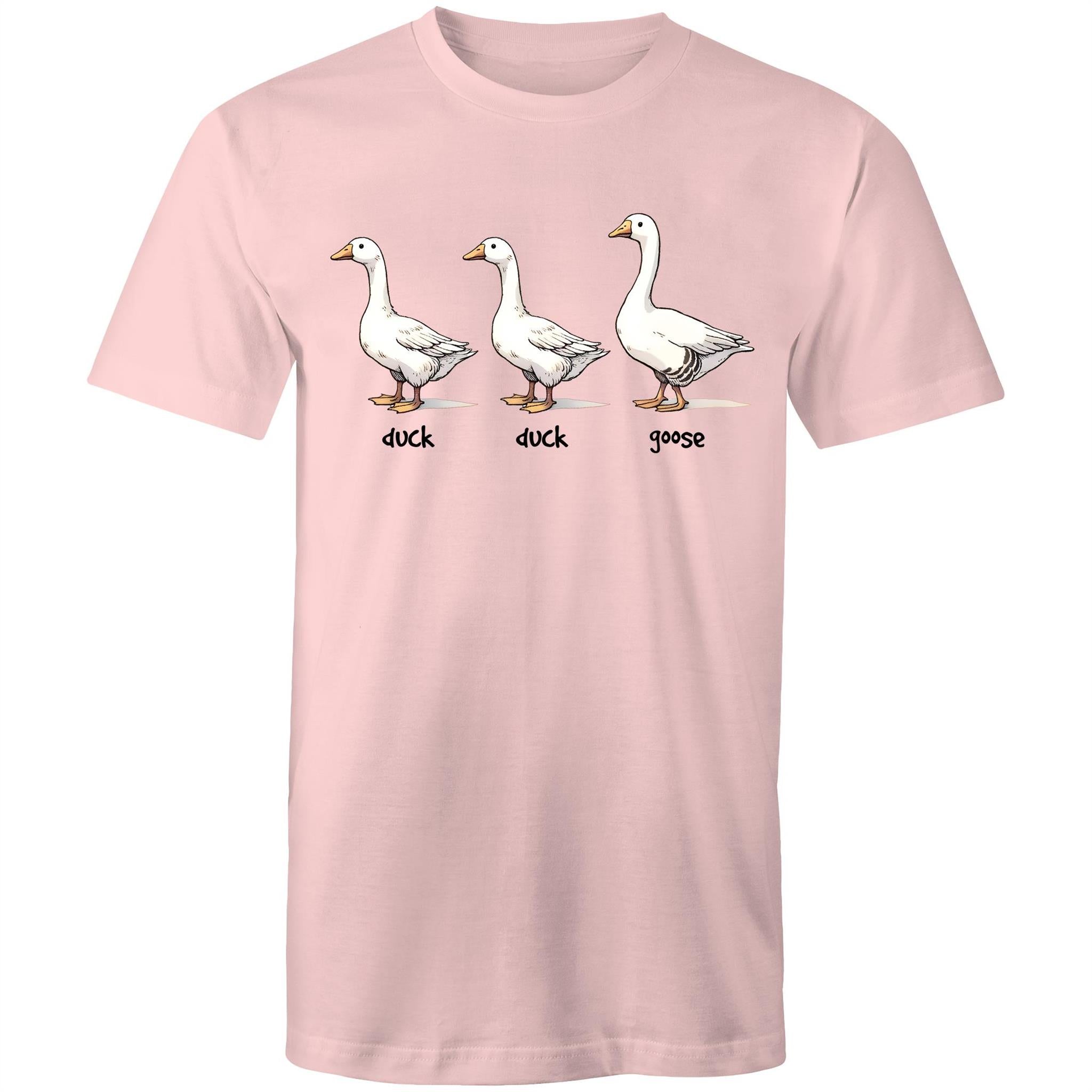 Duck Duck Goose - Mens T-Shirt Pink Mens T-shirt animal Games Printed In Australia