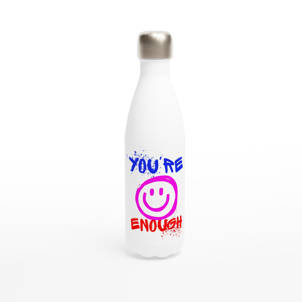 You're Enough - White 17oz Stainless Steel Water Bottle Default Title White Water Bottle Globally Fulfilled Motivation