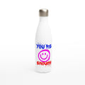 You're Enough - White 17oz Stainless Steel Water Bottle Default Title White Water Bottle Globally Fulfilled Motivation