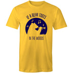 If A Bear Toots In The Woods, Trumpet Player - Mens T-Shirt Yellow Mens T-shirt animal Music Printed In Australia