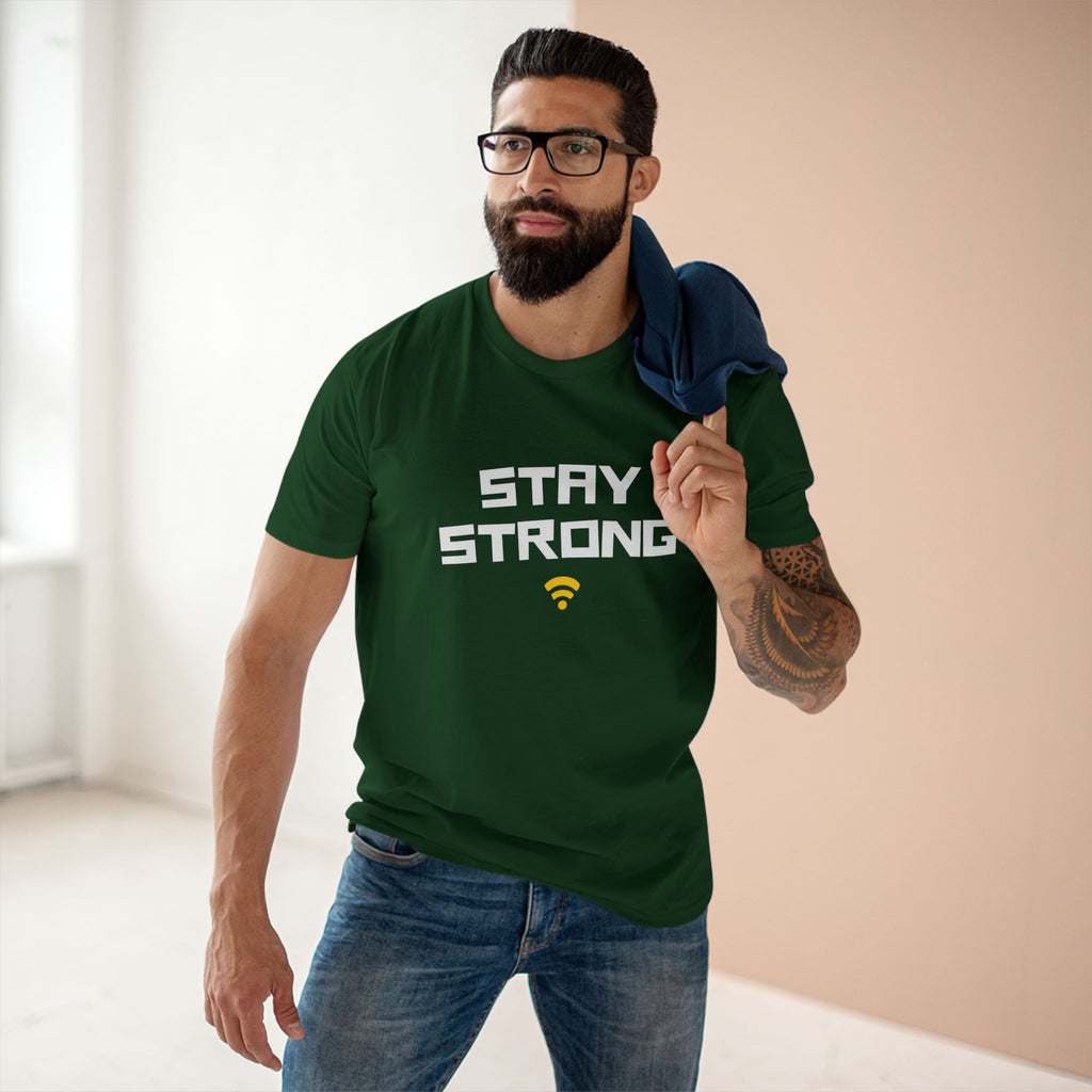 Stay Strong - Men's Staple Tee Forest Green Mens Premium T-Shirt Motivation Printed in AU and US Tech