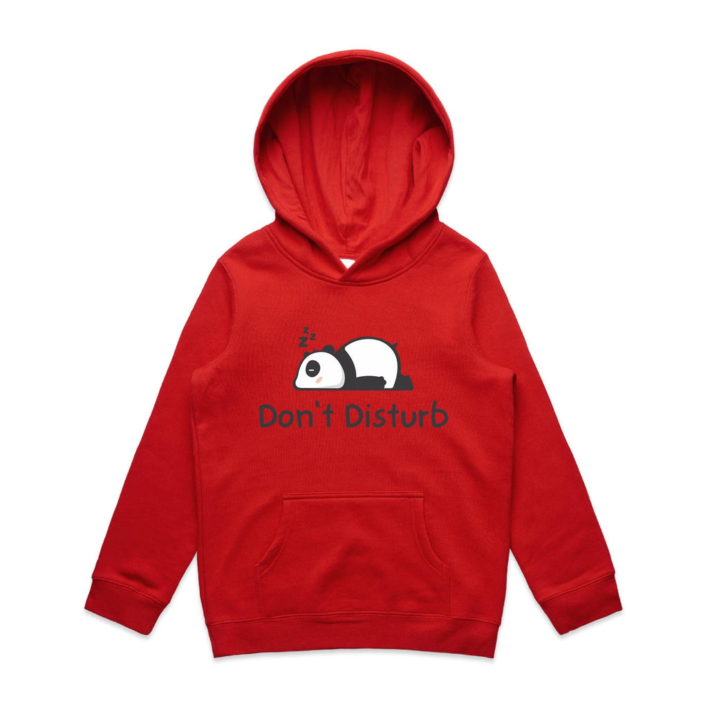 Panda, Don't Disturb - Kids Hoodie Red Kids Hoodie Printed In Australia