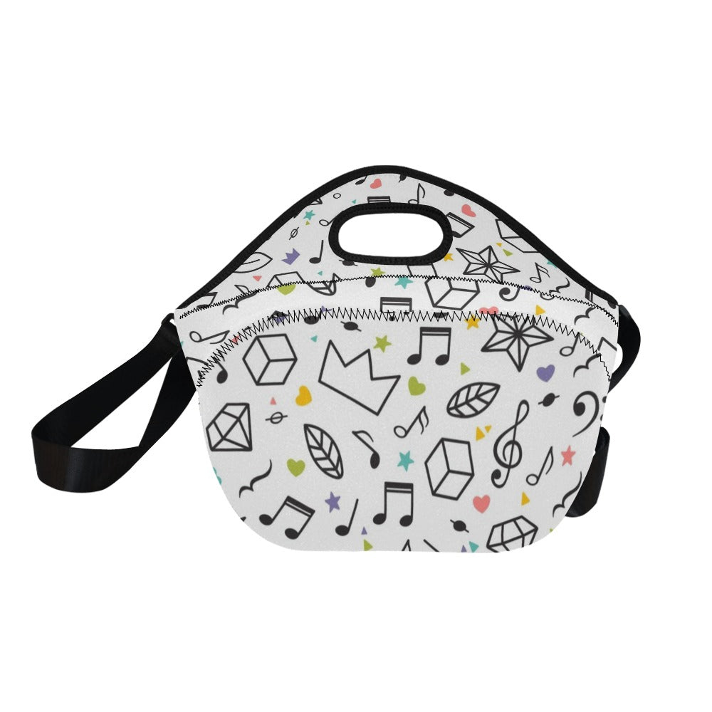 Music Time Neoprene Lunch Bag Neoprene Lunch Bag Music Printed Offshore