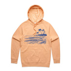 Surf Beach - Mens Hoodie Peach Mens Hoodie Printed In Australia Summer Surf