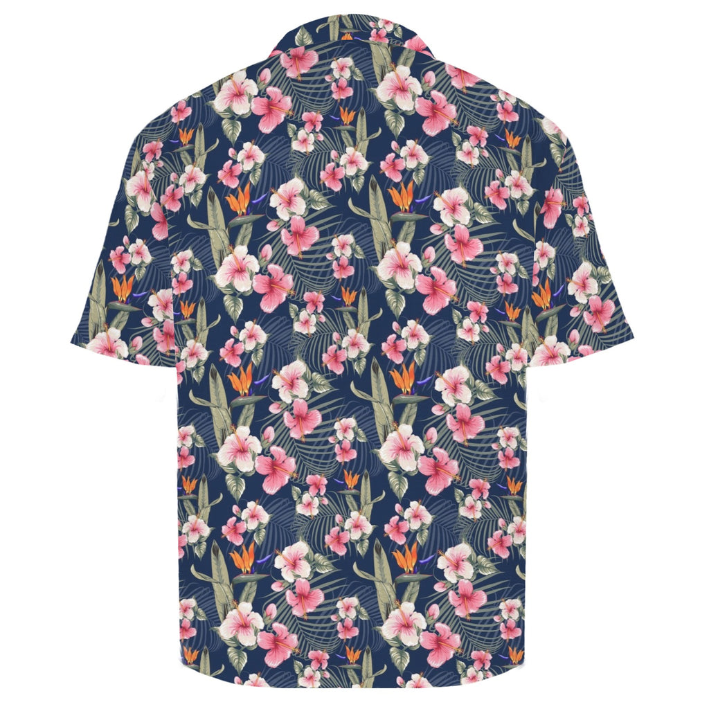Dark Hawaiian Floral Men's Crinkle Hawaiian Shirt