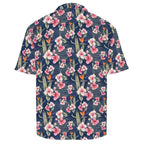 Dark Hawaiian Floral Men's Crinkle Hawaiian Shirt