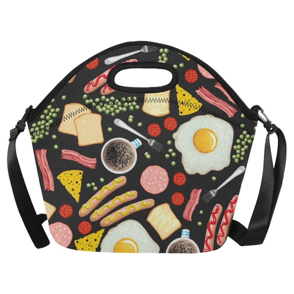 Breakfast Food - Neoprene Lunch Bag One Size Neoprene Lunch Bag Printed Offshore
