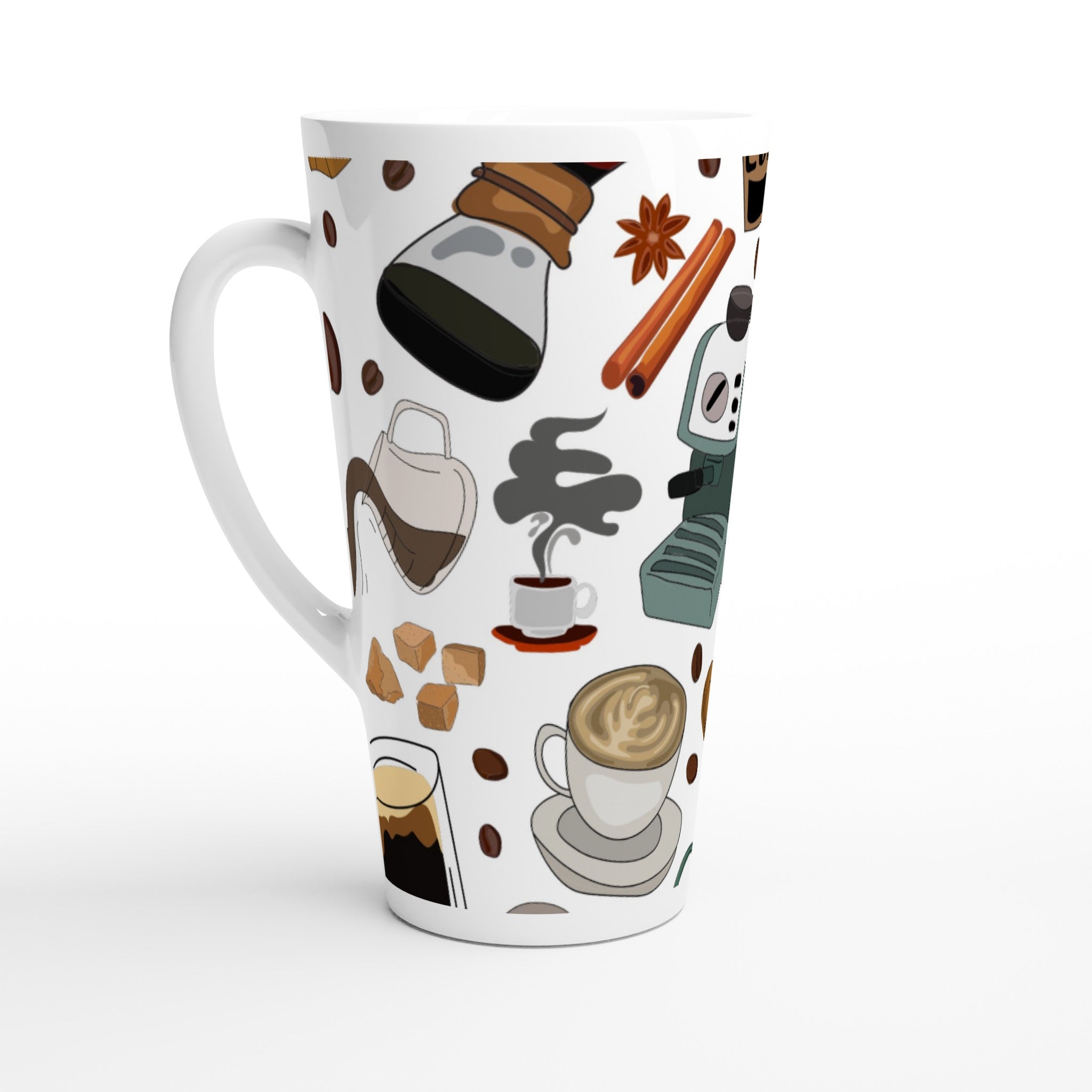 All The Coffee - White Latte 17oz Ceramic Mug Default Title Latte Mug Coffee Globally Fulfilled