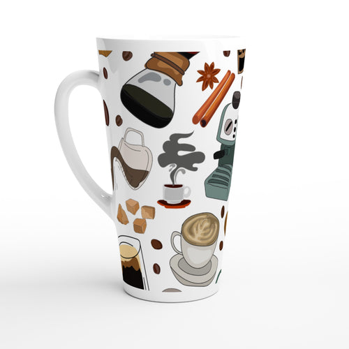 All The Coffee - White Latte 17oz Ceramic Mug Default Title Latte Mug Coffee Globally Fulfilled