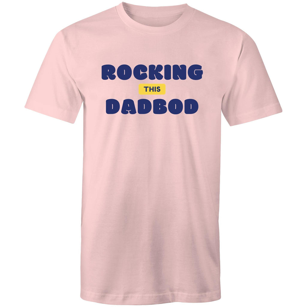 Rocking This DadBod - Mens T-Shirt Pink Mens T-shirt Dad Printed In Australia