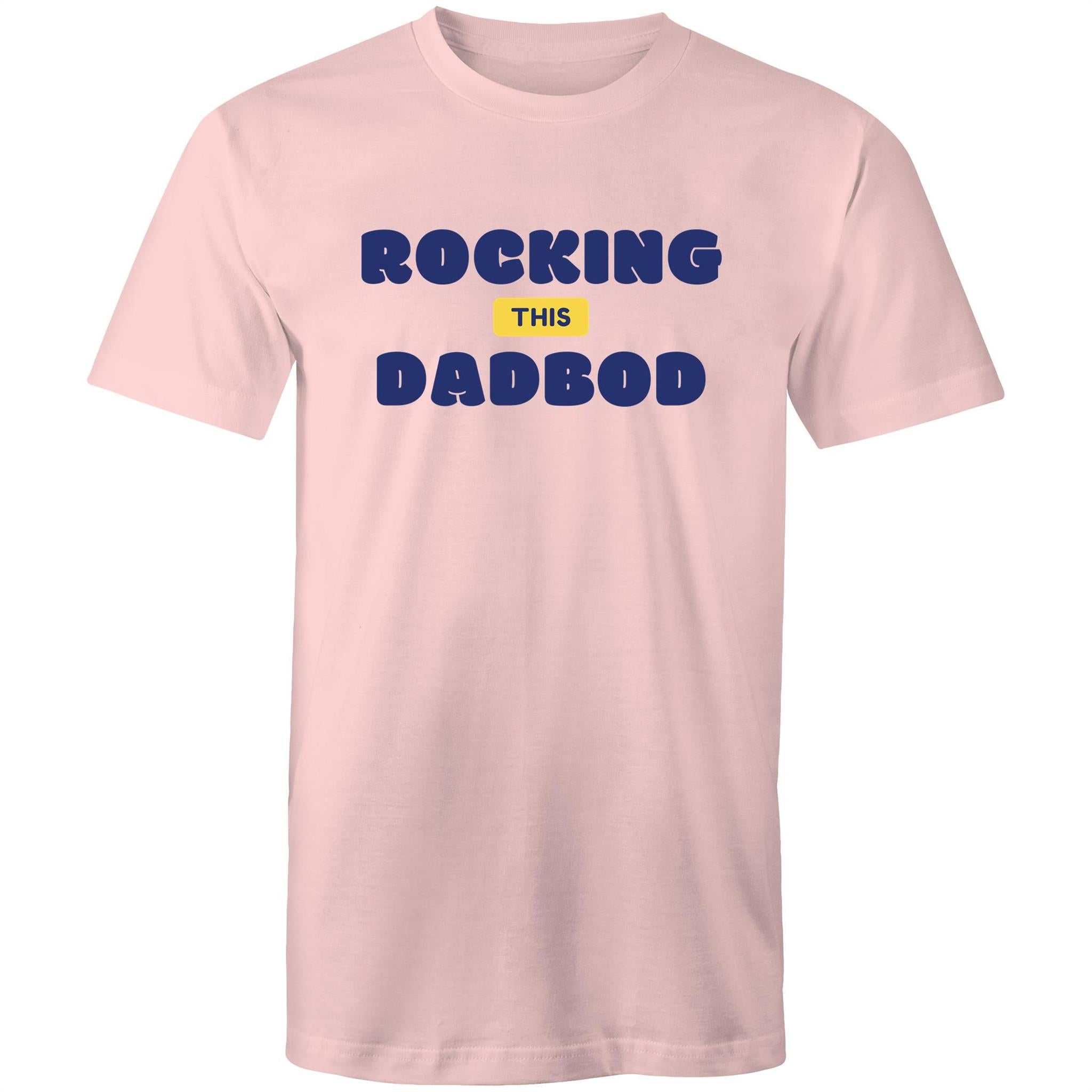Rocking This DadBod - Mens T-Shirt Pink Mens T-shirt Dad Printed In Australia