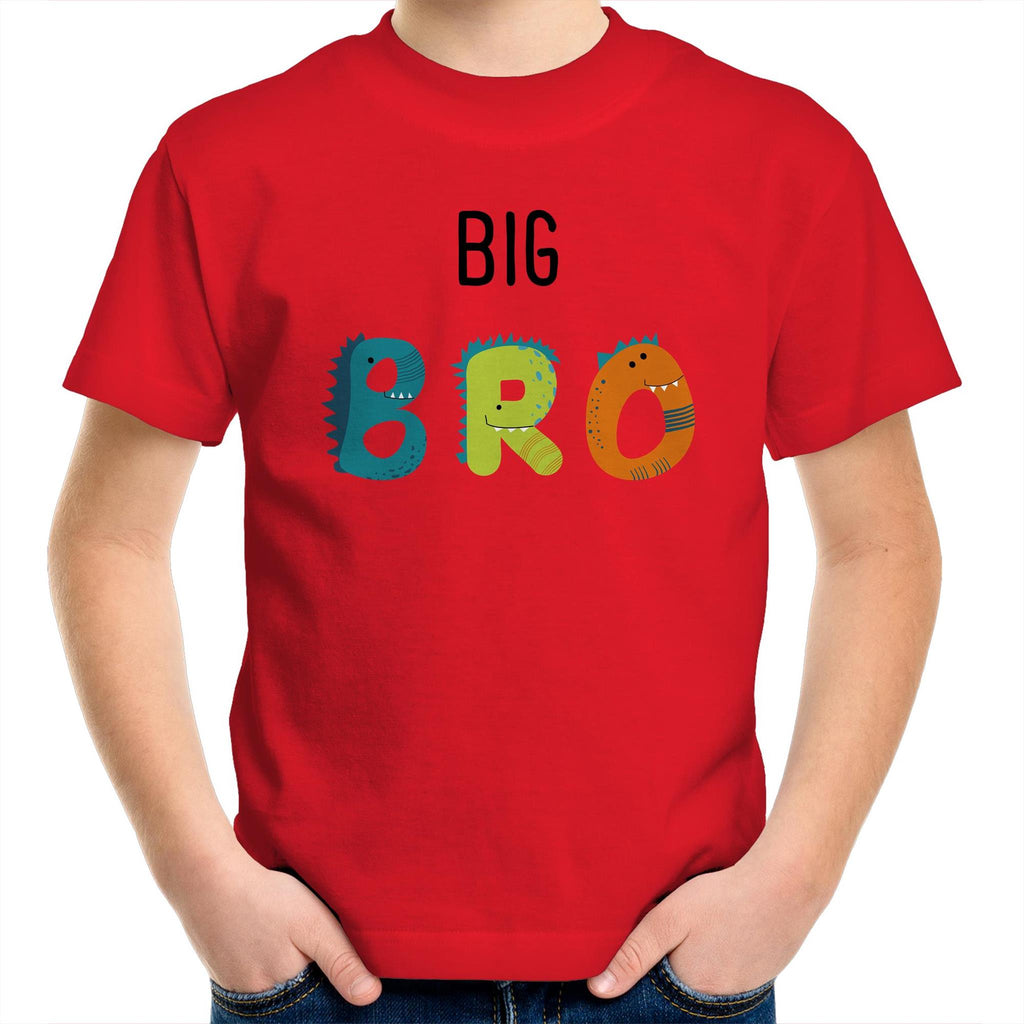 Big Bro, Brother - Kids Youth T-Shirt Red Kids Youth T-shirt Printed In Australia