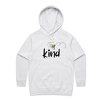 Bee Kind - Womens Hoodie White Marle Womens Hoodie Kindness Printed In Australia